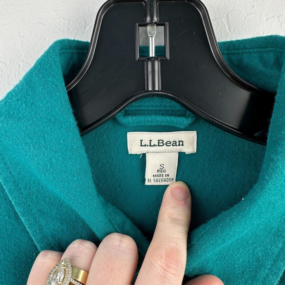 Vintage L.L Bean Shirt Womens Small Green Cotton Button Up Long Sleeve - Picture 7 of 10